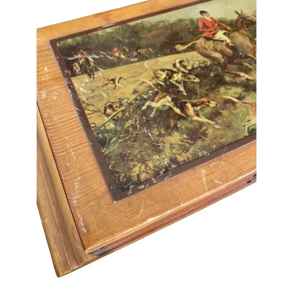 Vintage Art Deco Style Wood Trinket Jewelry Box
